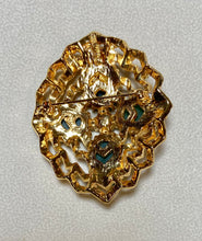 Load image into Gallery viewer, AUTHENTIC SWOBODA GEOMETRIC BROOCH ~ HIGH QUALITY JADE, PERIDOT, PEARL
