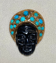 Load image into Gallery viewer, AUTHENTIC SWOBODA BLACKAMOOR BROOCH ~ TURQUOISE
