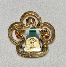 Load image into Gallery viewer, AUTHENTIC SWOBODA BUDDHA BROOCH ~ JADEITE, CARNELIAN
