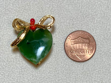Load image into Gallery viewer, AUTHENTIC SWOBODA HEART BROOCH  ~ JADE, CORAL
