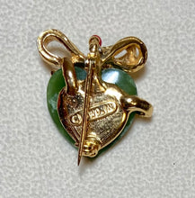 Load image into Gallery viewer, AUTHENTIC SWOBODA HEART BROOCH  ~ JADE, CORAL
