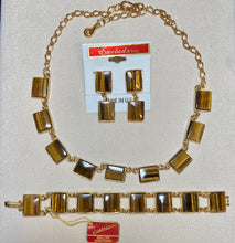 Load image into Gallery viewer, AUTHENTIC SWOBODA SET OF NECKLACE, BRACELET, EARRINGS ~ TIGER EYES
