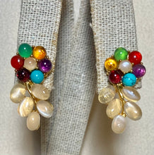 Load image into Gallery viewer, AUTHENTIC SWOBODA EARRINGS ~ MOONSTONE, MULTI-STONE
