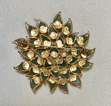 Load image into Gallery viewer, AUTHENTIC SWOBODA BIG FLORAL BROOCH ~ JADE
