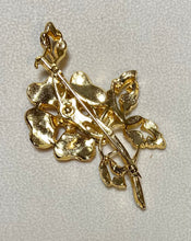 Load image into Gallery viewer, AUTHENTIC SWOBODA FLOWER BROOCH ~ CORAL, PERIDOT, PEARL
