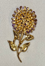 Load image into Gallery viewer, AUTHENTIC SWOBODA LAYERED FLOWER BROOCH ~ AMETHYST, PERIDOT
