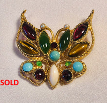 Load image into Gallery viewer, Multi Stone Butterfly Brooch
