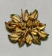 Load image into Gallery viewer, AUTHENTIC SWOBODA FLOWER BROOCH ~ JADE, CORAL
