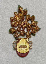 Load image into Gallery viewer, AUTHENTIC SWOBODA VASE FLOWER BROOCH ~ Jade, Carnelian, Jasper
