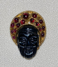 Load image into Gallery viewer, Authentic Swoboda Blackamoor Brooch  ~ Garnet
