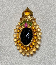 Load image into Gallery viewer, Authentic Swoboda Blackamoor Brooch ~ Moonstone, Citrine, Peridot, Ruby
