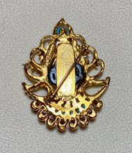 Load image into Gallery viewer, Authentic Swoboda Blackamoor Brooch ~ Turquoise, Garnet, Peridot, Pearl, Coral
