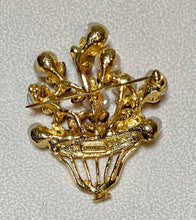 Load image into Gallery viewer, AUTHENTIC SWOBODA FLOWER BROOCH ~ GENUINE MOONSTONE, RUBY
