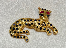 Load image into Gallery viewer, AUTHENTIC SWOBODA TIGER BROOCH ~ GENUINE SAPPHIRE, RUBY
