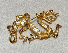 Load image into Gallery viewer, AUTHENTIC SWOBODA DRAGON BROOCH ~ GENUINE RUBY, EMERALD EYE
