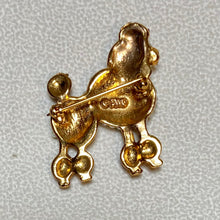 Load image into Gallery viewer, AUTHENTIC SWOBODA POODLE DOG BROOCH ~ GENUINE RUBY, FRESH WATER PEARL, EMERALD EYE
