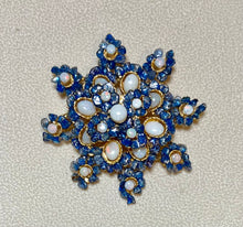 Load image into Gallery viewer, AUTHENTIC SWOBODA BROOCH ~ GENUINE BLUE SAPPHIRE, OPAL
