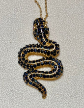 Load image into Gallery viewer, AUTHENTIC SWOBODA SNAKE PENDANT ~ GENUINE SAPPHIRE, RUBY EYES
