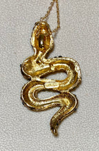 Load image into Gallery viewer, AUTHENTIC SWOBODA SNAKE PENDANT ~ GENUINE SAPPHIRE, RUBY EYES

