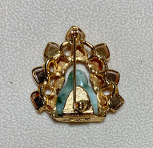 Load image into Gallery viewer, Authentic Swoboda Buddha Brooch ~ Carnelian and Jadeite Buddha
