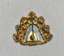 Load image into Gallery viewer, Authentic Swoboda Buddha Brooch ~ Turquoise and Jadeite Buddha
