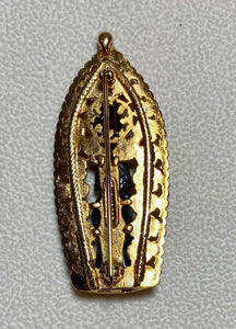 Authentic Swoboda Buddha Brooch ~ Garnet