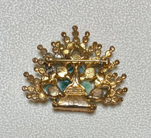 Load image into Gallery viewer, Authentic Swoboda Buddha Brooch ~ Peridot, Jade and Jadeite Buddha
