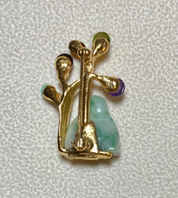 Load image into Gallery viewer, Authentic Swoboda Buddha Brooch ~ Peridot, Garnet, Amethyst, Turquoise and Jadeite Buddha
