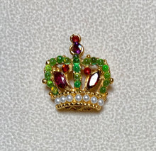 Load image into Gallery viewer, Authentic Swoboda Crown Brooch ~ Peridot, Garnet, Pearl (Copy)

