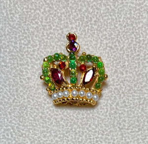 Authentic Swoboda Crown Brooch ~ Peridot, Garnet, Pearl (Copy)