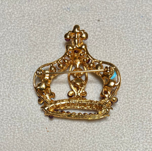 Authentic Swoboda Crown Brooch ~ Garnet, Moonstone, Turquoise, Pearl (Copy)