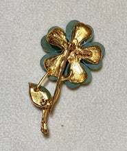 Load image into Gallery viewer, AUTHENTIC SWOBODA FLOWER BROOCH ~ JADE, PEARL

