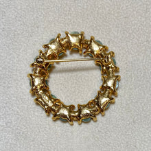 Load image into Gallery viewer, AUTHENTIC SWOBODA FLOWER WREATH BROOCH ~ JADE, CORAL
