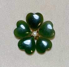 Load image into Gallery viewer, AUTHENTIC SWOBODA FLOWER BROOCH ~ JADE, PEARL
