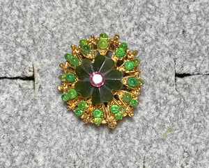 AUTHENTIC SWOBODA RING  ~ Jade, Peridot, Ruby