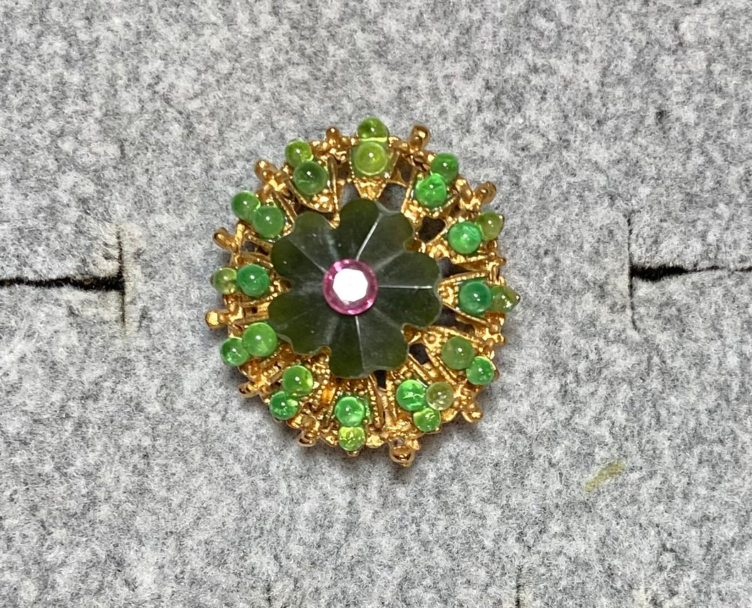 AUTHENTIC SWOBODA RING  ~ Jade, Peridot, Ruby