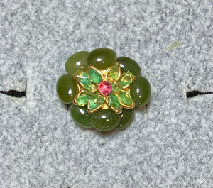 AUTHENTIC SWOBODA RING  ~ Jade, Peridot, Ruby