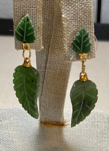 AUTHENTIC SWOBODA EARRINGS ~ JADE LEAVES