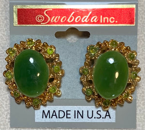 AUTHENTIC SWOBODA EARRINGS ~ JADE, PERIDOT