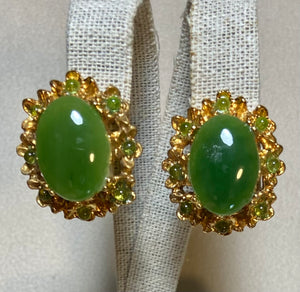AUTHENTIC SWOBODA EARRINGS ~ JADE, PERIDOT