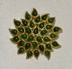 AUTHENTIC SWOBODA STARBURST BROOCH ~ JADE