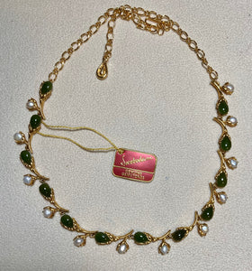 AUTHENTIC SWOBODA NECKLACE ~ Jade, Fresh Water Pearl