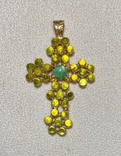 Load image into Gallery viewer, Authentic Swoboda Cross Pendant ~ Peridot, Moonstone
