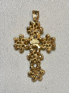 Authentic Swoboda Cross Pendant ~ Peridot, Moonstone
