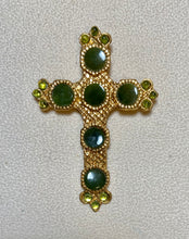 Load image into Gallery viewer, Authentic Swoboda Cross Pendant ~ Jade, Peridot
