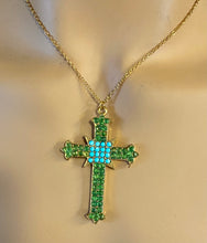 Load image into Gallery viewer, Authentic Swoboda Cross Pendant ~ Peridot, Turquolite
