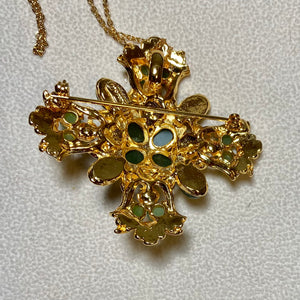 Authentic Swoboda Cross Pendant ~ JADE, PEARL
