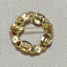 Load image into Gallery viewer, AUTHENTIC SWOBODA WREATH FLOWER BROOCH ~ AMETHYST, JADE
