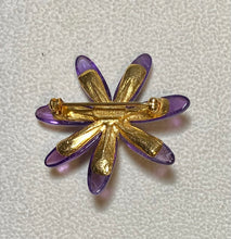 Load image into Gallery viewer, AUTHENTIC SWOBODA FLOWER BROOCH ~ AMETHYST, PEARL

