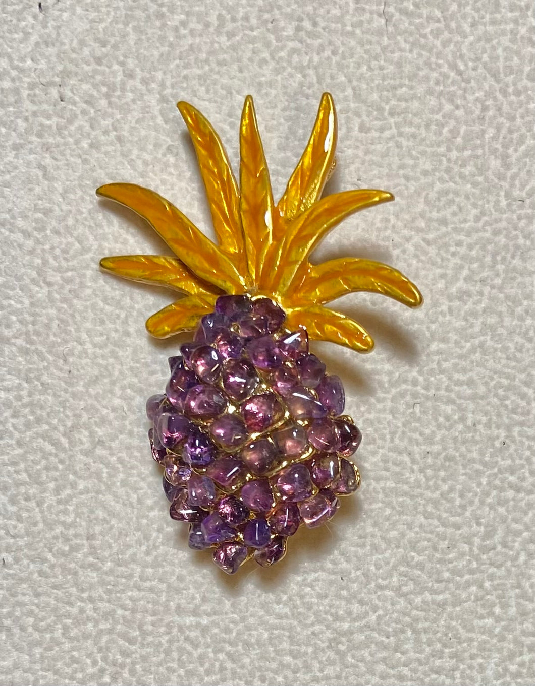AUTHENTIC SWOBODA PINE APPLE BROOCH ~ AMETHYST